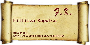 Fillitza Kapolcs névjegykártya